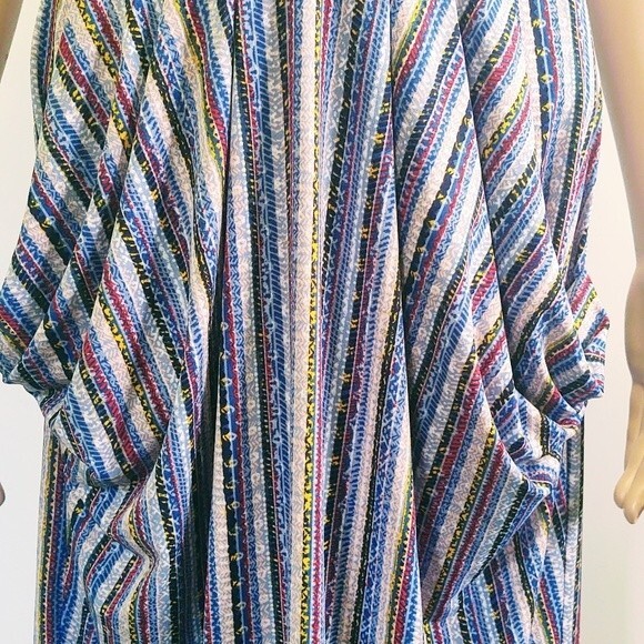 NWT BCBGENERATION DRESS NAVY STRIPED PATTERN SLOUCHY POCKETS HIGH LOW MED $88 - Picture 8 of 14